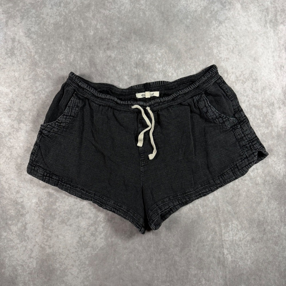 Rip Curl Womens Classic Surf Shorts SZ L Faded Black Elastic Waist Beach Casual